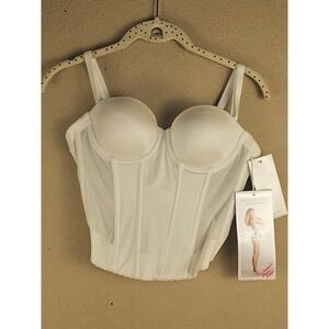 NWT Secret by Victoria's Secret White Low Back Bustier 36A 36